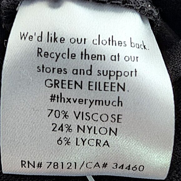 Eileen Fisher	made in USA black viscose jersey easy pants women's XS - Picture 7 of 8